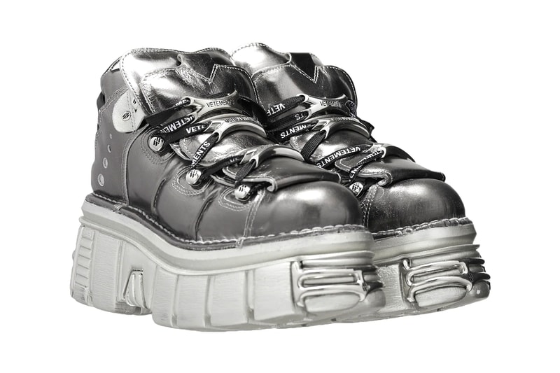 Vetements New Rock Silver Platform Sneaker | Hypebeast