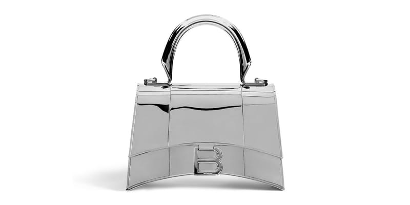 国内発送【BALENCIAGA】Hourglass ハンドバッグ Xsシルバー Women's Hourglass Handbag Xs in Silver | Balenciaga CA