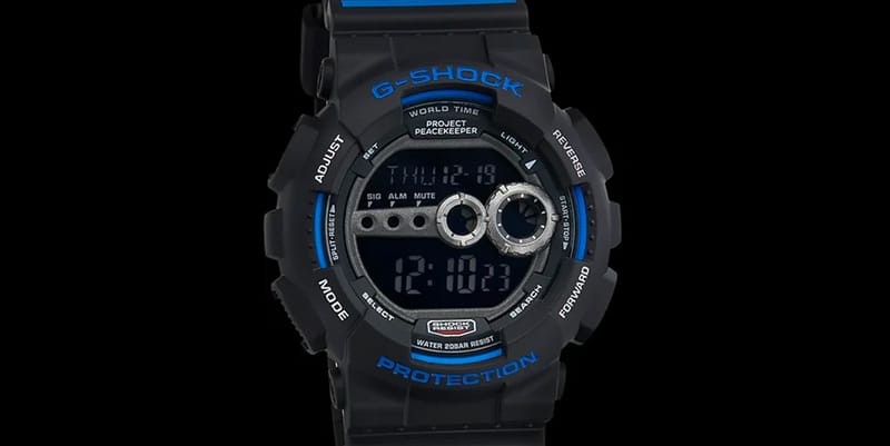 Thin blue line outlet g shock watch