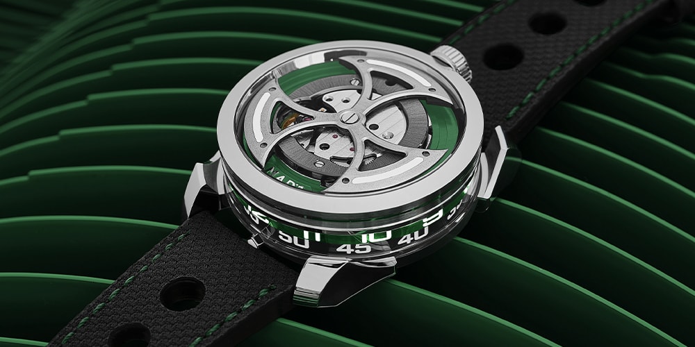 Третьи наручные часы MAD1 от MB&F представлены в ярко-зеленом оттенке