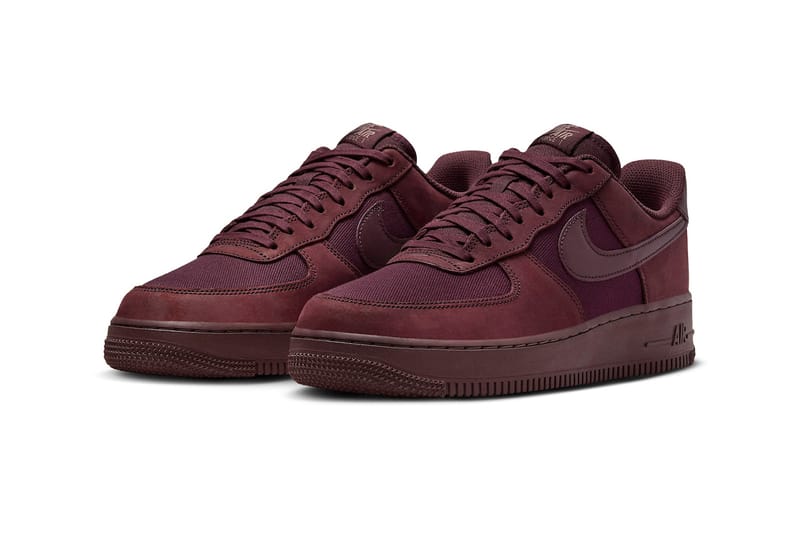 Burgundy and black store air force ones