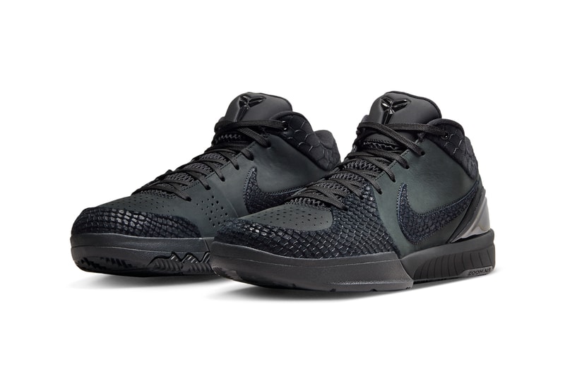 Images showcasing the Nike Kobe 4 Protro "Black Mamba" officially rele ...