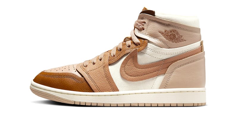 Brown and white store air jordan 1