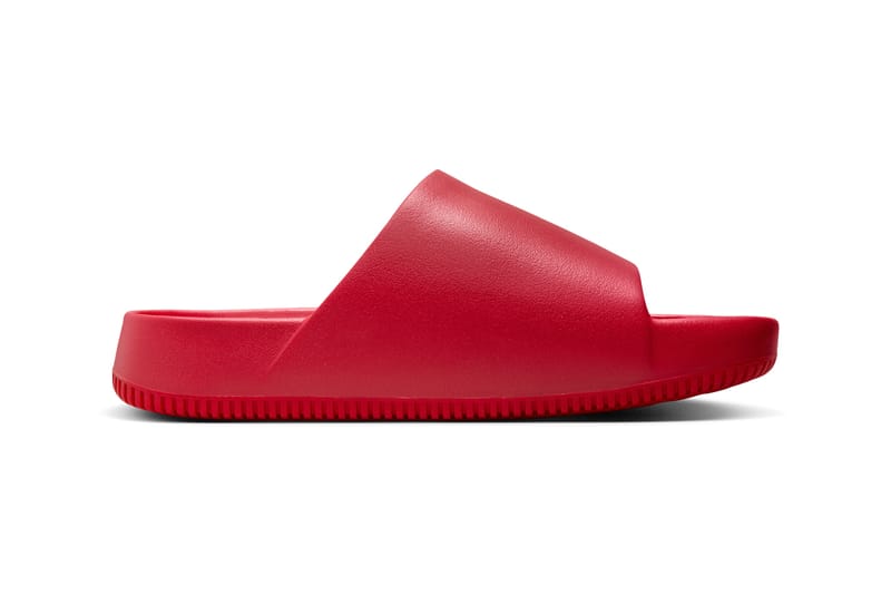 Red nike store slides for men