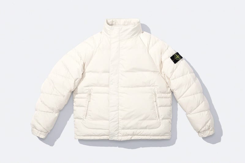 White stone island hot sale puffer jacket