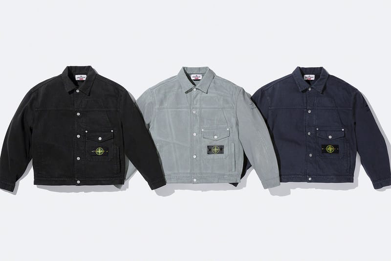 Denim jacket stone island sale