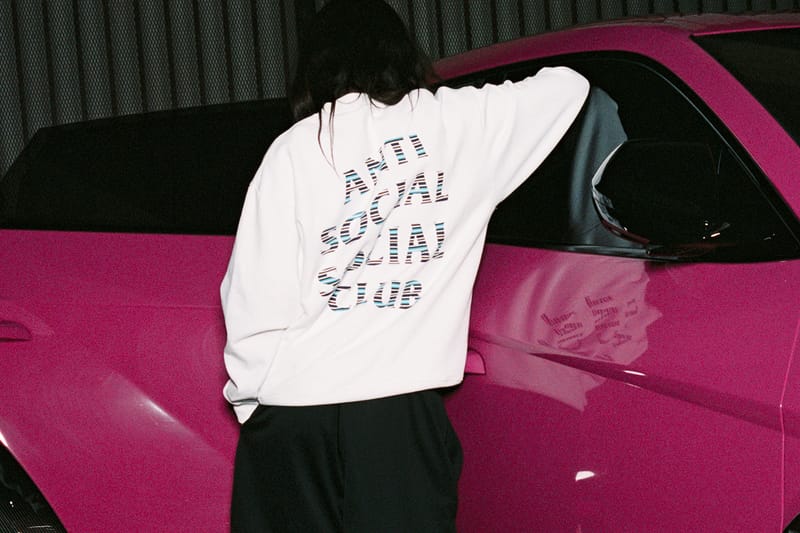 Anti social social club pink jacket best sale