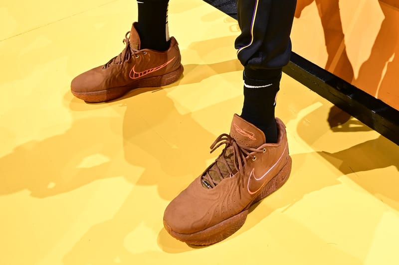 Brown lebron store james shoes