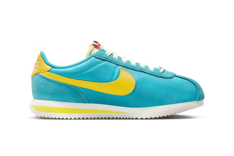 Nike cortez yellow and on sale blue