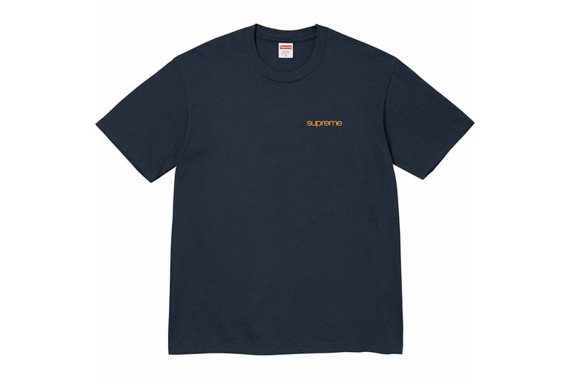 Blue supreme box outlet logo t shirt