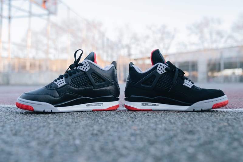 Air Jordan 4 Bred Reimagined vs. 2019 Air Jordan 4 Bred Hypebeast