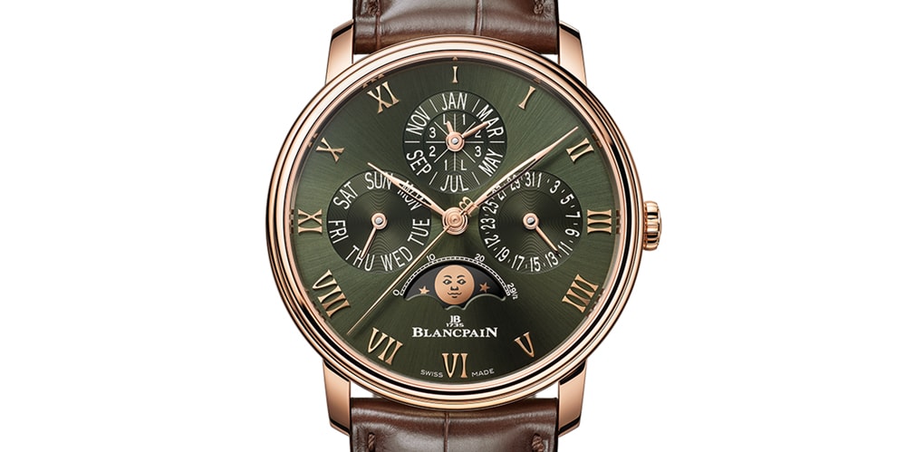 Blancpain представляет часы Villeret Quantième Perpétuel со успокаивающим зеленым циферблатом