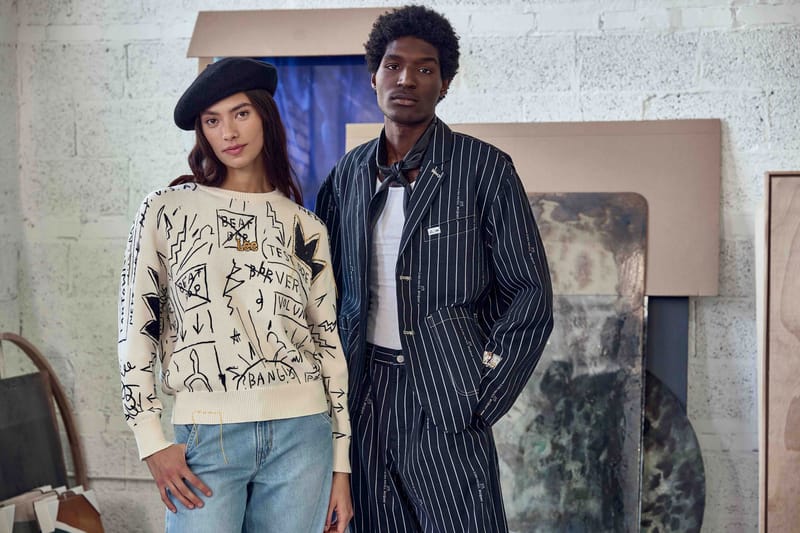 Lee Dips Signature Denim Silhouettes in Basquiat's Art
