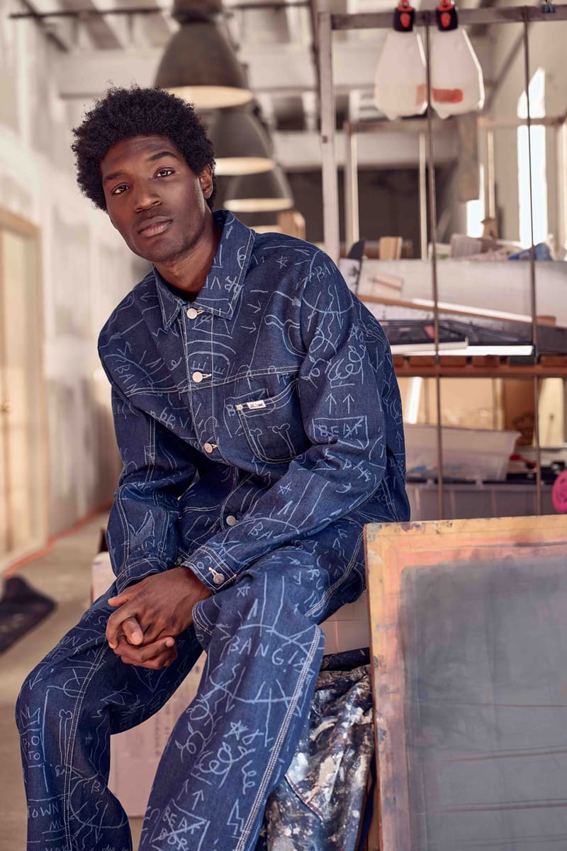 Lee Dips Signature Denim Silhouettes in Basquiat's Art