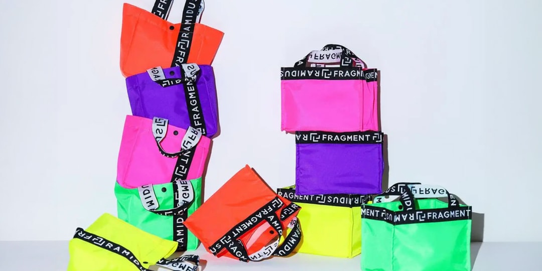 Cheque Line Design fragment design and RAMIDUS Reunite for Neon Tote Line | Hypebeast
