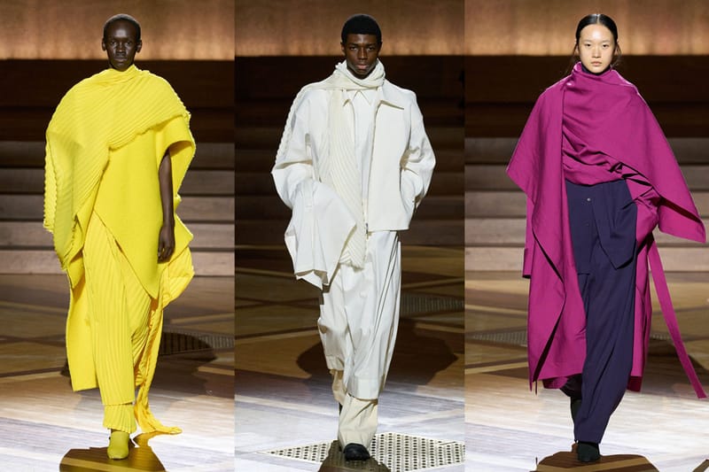 Tシャツ・カットソー ISSEY MIYAKE FW24 'Suede Like Pleats' blouse (IM48FJ105 40) Layered Color Pleats Shirt – La Garçonne