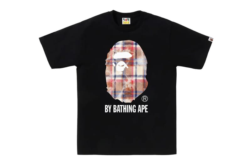 Brand New Bape high quality White Logo Check Plaid Tee Size Small