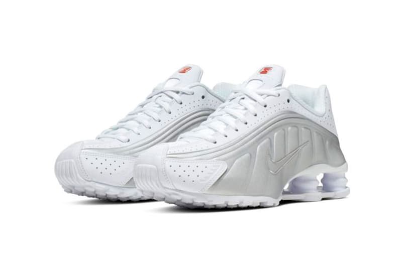 shox r4 white silver