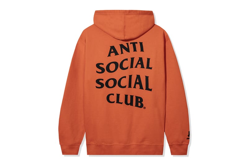 Anti social social club black and orange hoodie shop