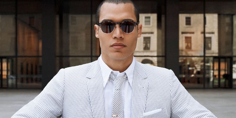 タイピン　THOM BROWNE.NEW YORK Thom Browne Aviator Sunglasses TBS810-56-01 Black Gold Frame