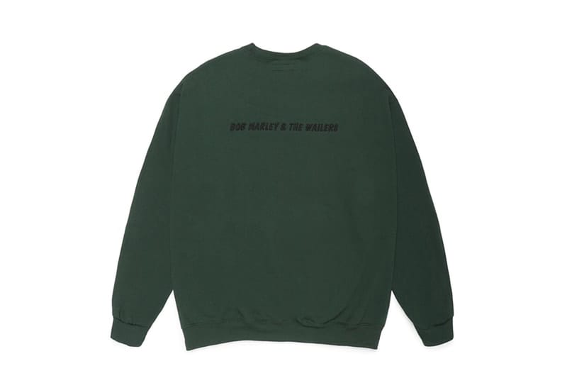 BOB MARLEY × WACKOMARIA CREW NECK SWEAT Black Bob Marley Crewneck Sweatshirt by WACKO MARIA on Sale