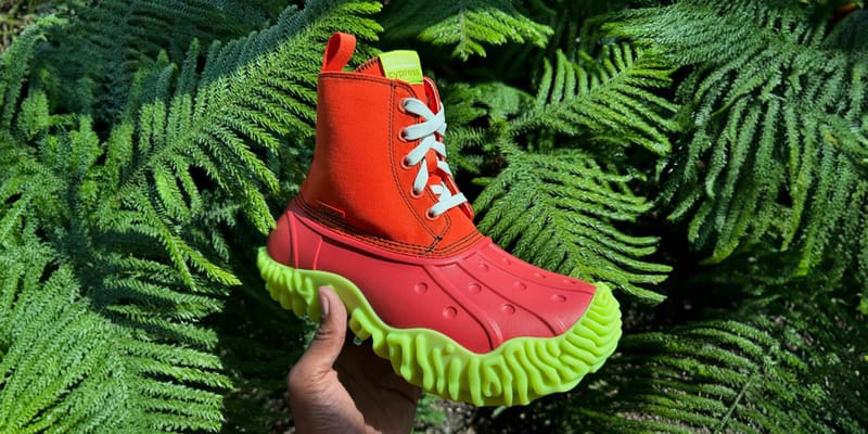 Salehe Bembury Crocs Pollex Cypress Boot Red Release | Hypebeast