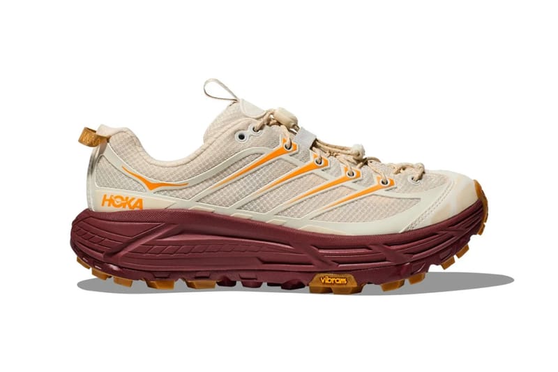 HOKA Mafate THREE2 “Vanilla/Varsity Burgundy” | Hypebeast