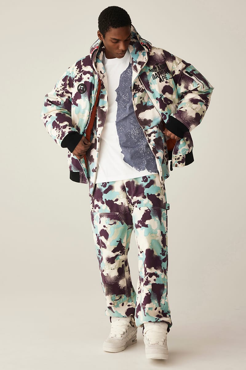 A BATHING APE スカジャン 2006 BAPE camo Shark full zip hoodie a bathing ape NIGO Size