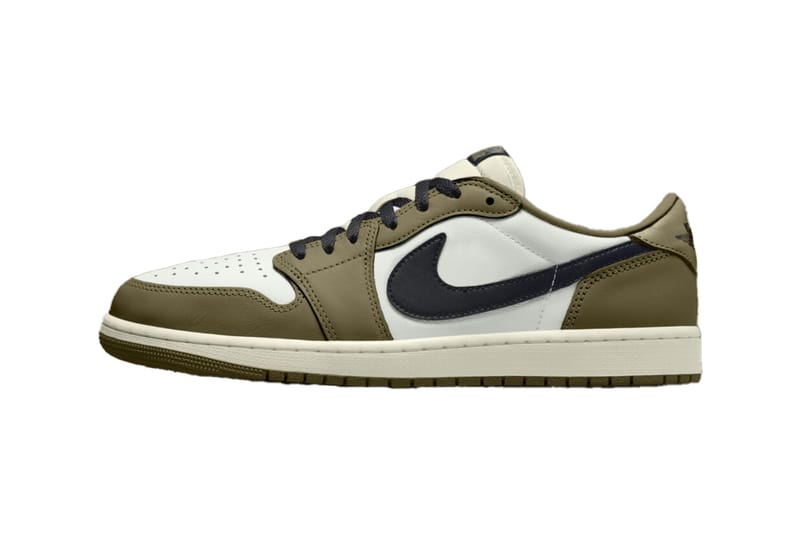 激安本物 Air Jordan Info Release HQ6998-200 Olive Medium OG Low 1 シューズ(男性用)