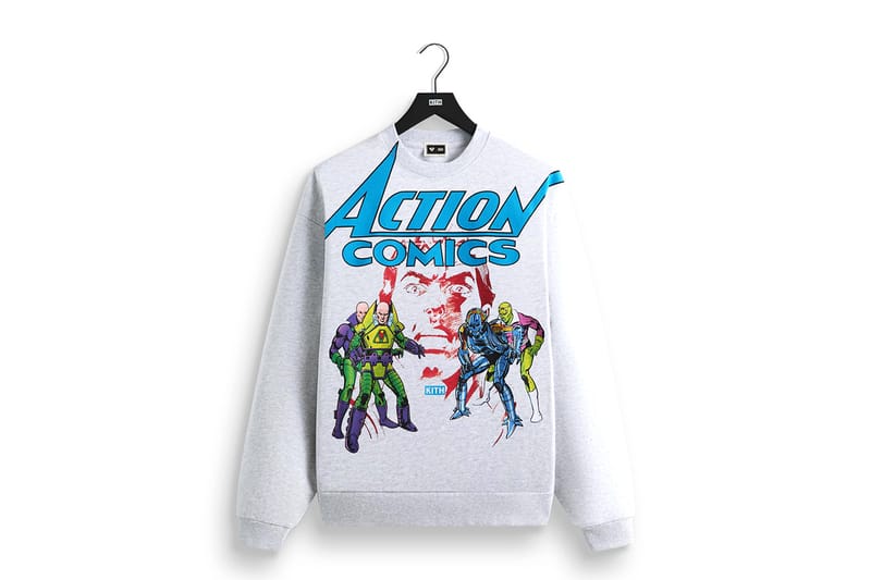 【KITH NYC】Superman フリース クルーネック スウェットシャツ Superman | Kith Kryptonite Nelson Crewneck - Black