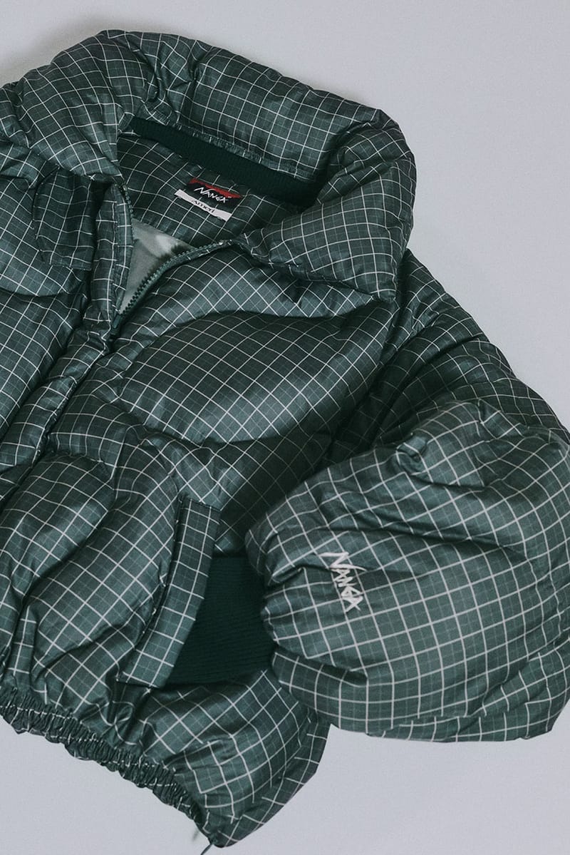 NANGA × Ameri POCKET DOWN COAT グリーン NANGA × Ameri POCKET CHECK DOWN COAT