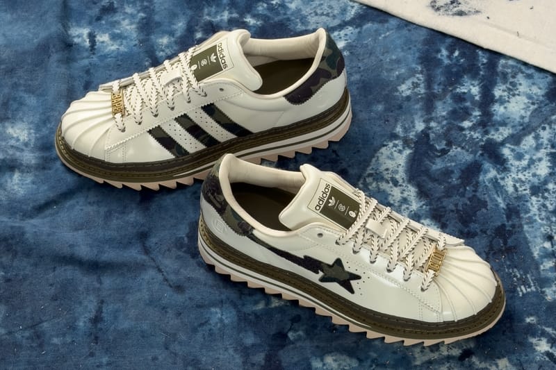 カモ柄　CLOT A BATHING APE adidas Superstar The Green Camo CLOT x BAPE x adidas Superstar is Coming Soon