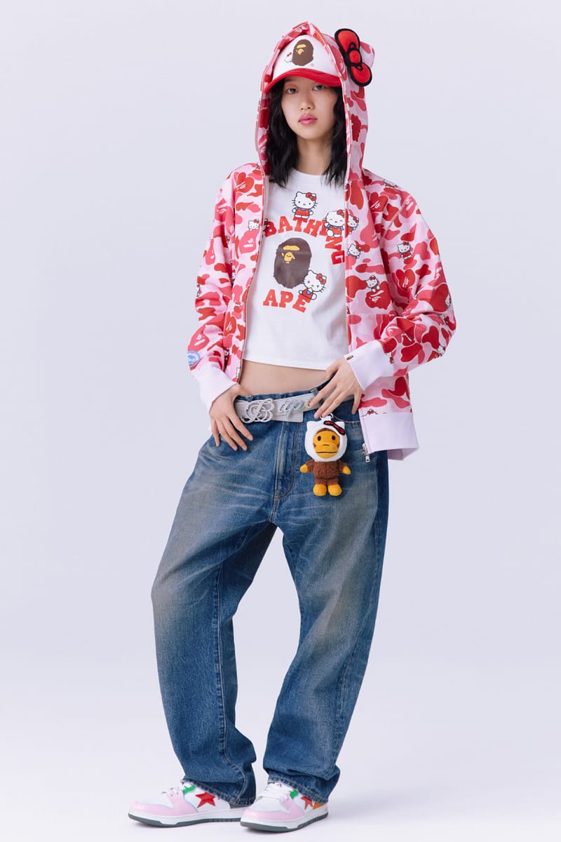 A BATHING APE and Sanrio Reunite for a Kuromi and Hello Kitty SS26