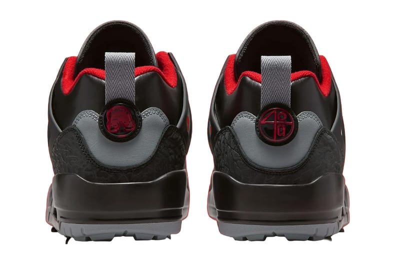 Jordan Spizike Low Golf “Black Stealth/Varsity Red”: fotos