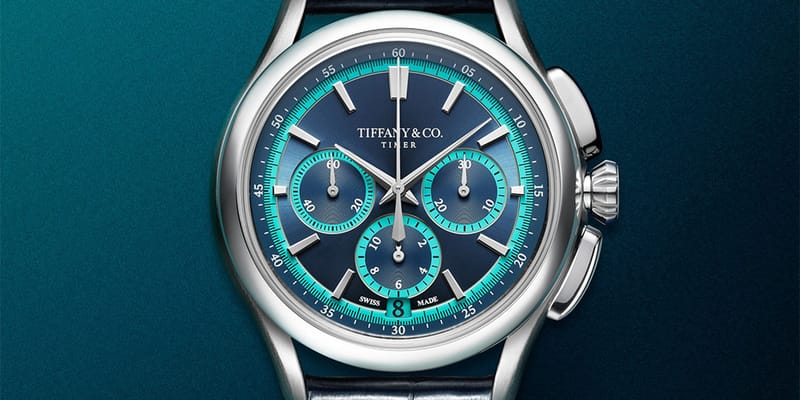 Tiffany & Co. クロノグラフ 腕時計 本体 Tiffany & Co. Navy Blue Timer Chronograph in Titanium Limited