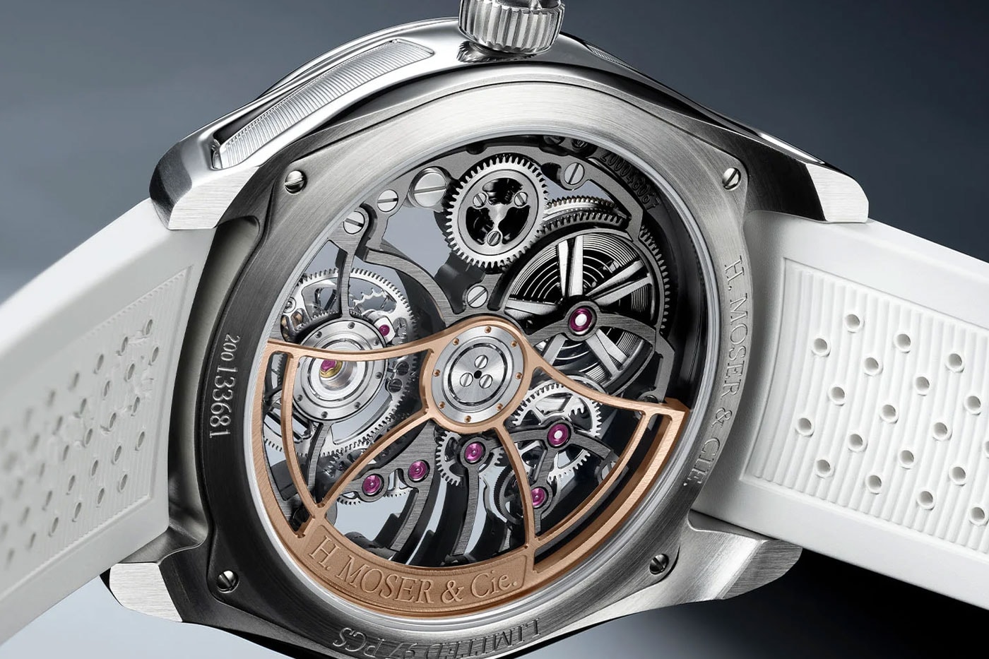 H. Moser & Cie. Pioneer Cylindrical Tourbillon Skeleton Aventurine ...