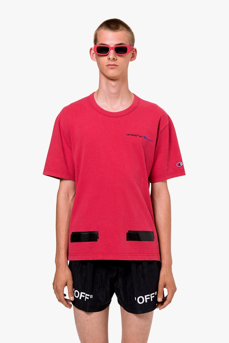 Maglia off store white x champion