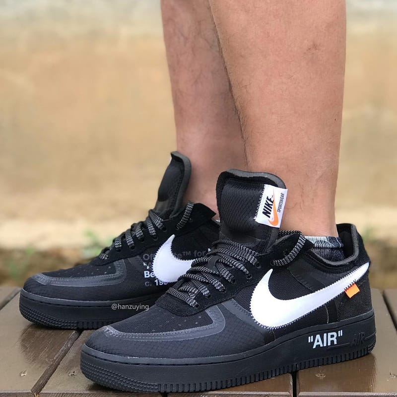 Nike air force low off white black online