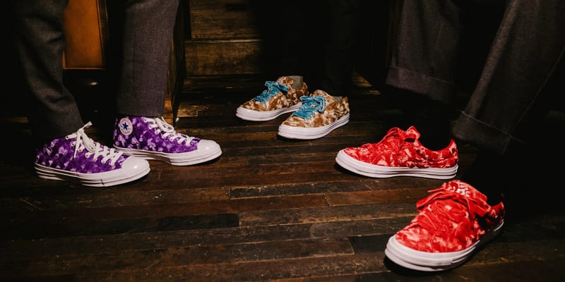 GOLF le FLEUR x Converse aper u port des sneakers en velours