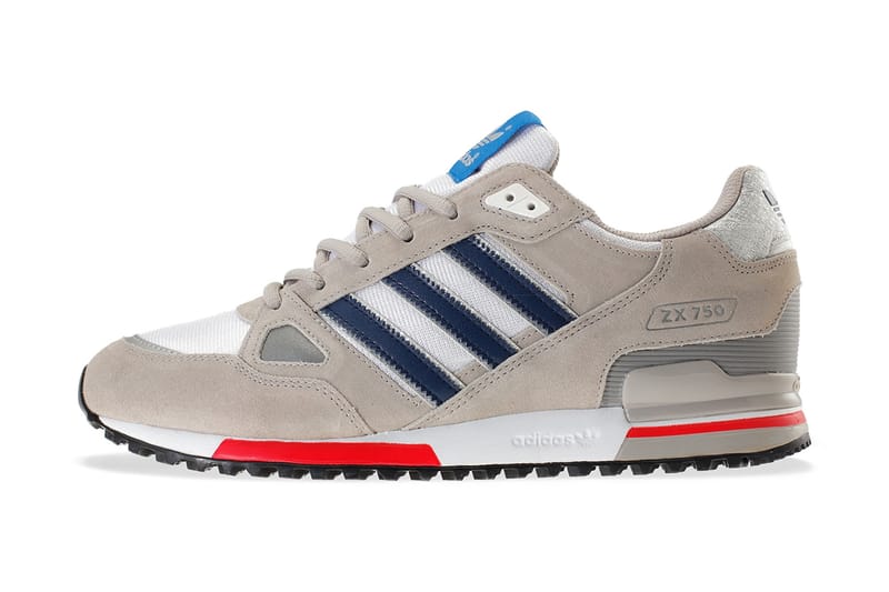 あかあおきいろ adidas Originals ZX 750 Chrome/Running White/Dark Slate 配色