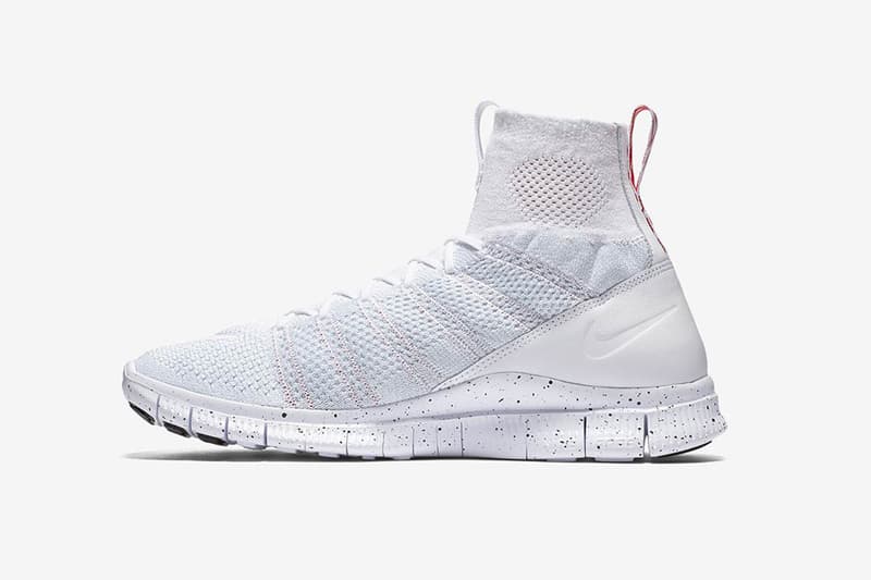 nike free flyknit mercurial superfly triple white