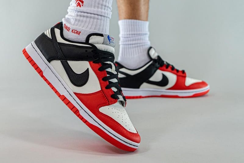 近赏NBA x Nike Dunk Low EMB 最新配色「Chicago Bulls」上脚图辑