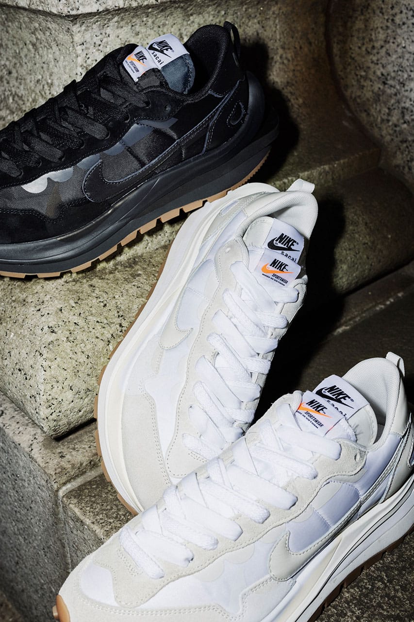 sacai x Nike Vaporwaffle 聯乘鞋款「Black/Gum」、「White/Sail」發售