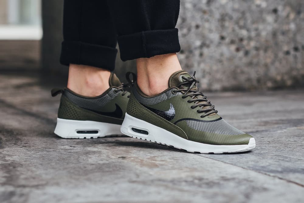 nike thea olive green