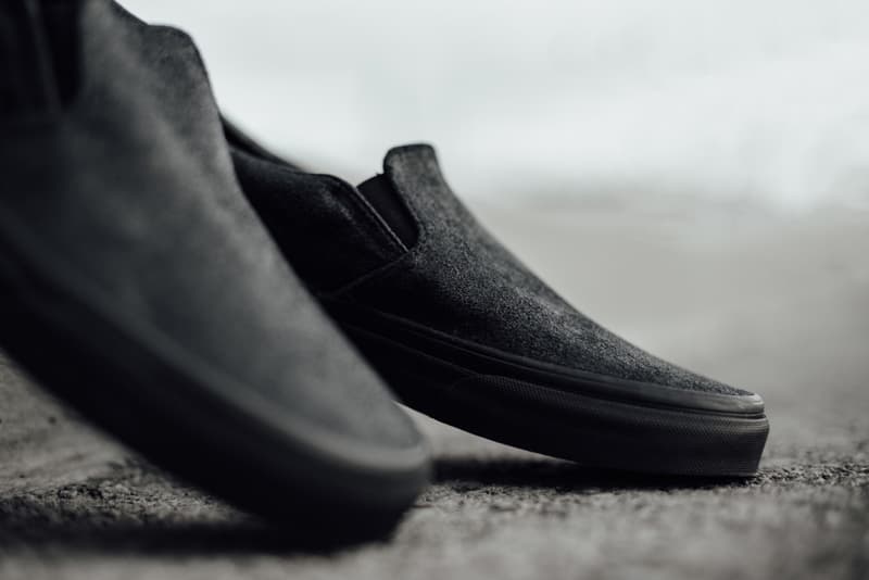 black patent vans slip on