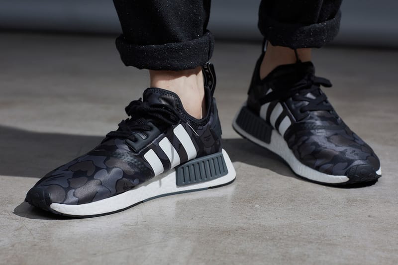 Black bape nmd best sale