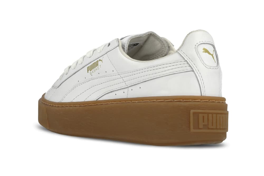 puma mayze gum sole platform sneakers in tan