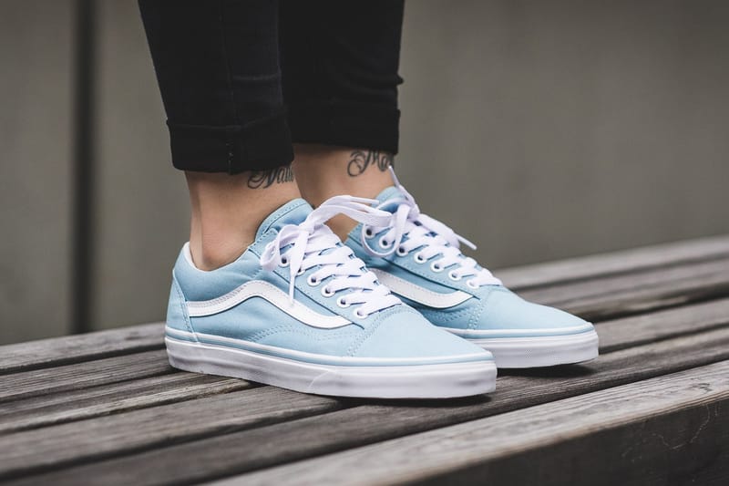 Fashion pale blue vans old skool