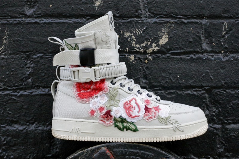 black air force with flowers