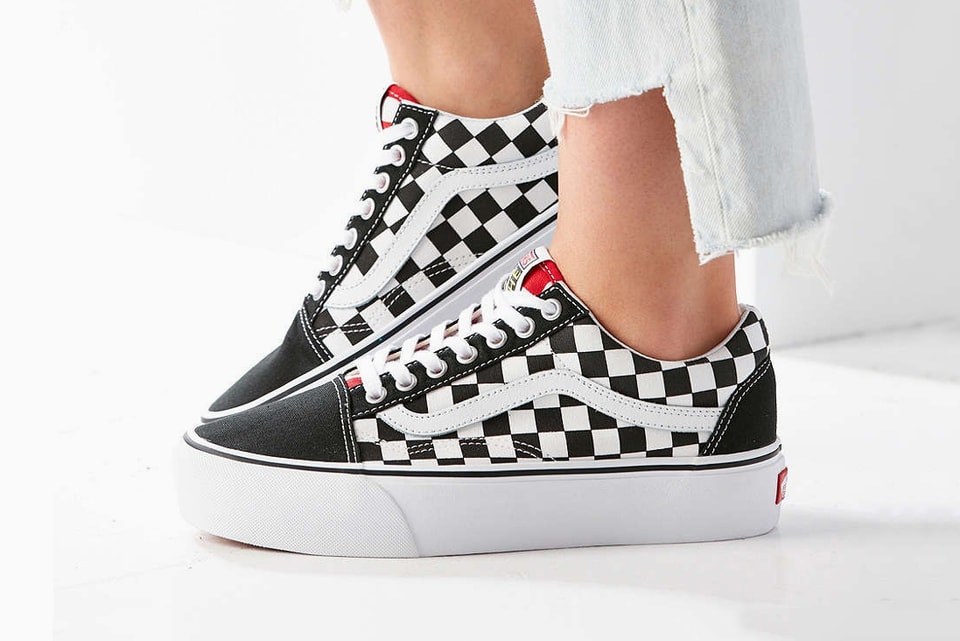 checkered old skool vans platform